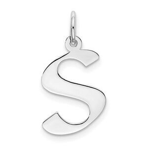 Sterling Silver Karlie Collection Artisan Block Initial Charm Letter S